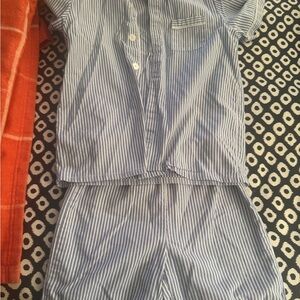 Blue Striped Kids Pajama Set
